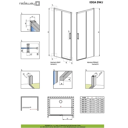 Душевая дверь Radaway Idea Black 387018-54-01R 140 см R Душевая дверь Radaway Idea Black 387018-54-01R 140 см R