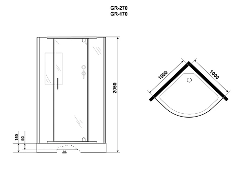 Душевая кабина GROSSMAN Classic GR170 (100x100x205) Душевая кабина GROSSMAN Classic GR170 (100x100x205)