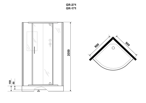 Душевая кабина GROSSMAN Classic GR171 (90x90x205) Душевая кабина GROSSMAN Classic GR171 (90x90x205)
