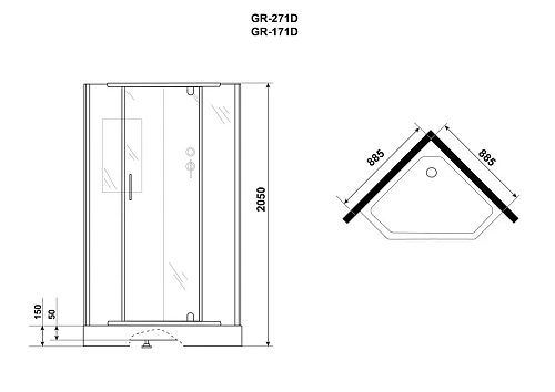 Душевая кабина GROSSMAN Classic GR271D (90x90x205) Душевая кабина GROSSMAN Classic GR271D (90x90x205)