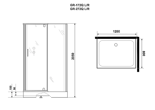 Душевая кабина GROSSMAN Classic GR272QL (120x80x205) Душевая кабина GROSSMAN Classic GR272QL (120x80x205)