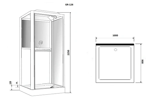Душевая кабина GROSSMAN GR126 (90x100x225) Душевая кабина GROSSMAN GR126 (90x100x225)