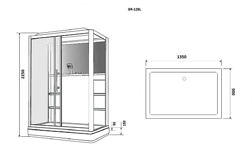 Душевая кабина GROSSMAN GR128L (90x135x225) Душевая кабина GROSSMAN GR128L (90x135x225)