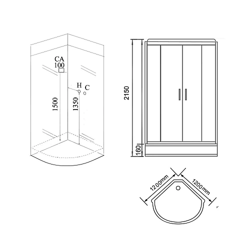 Душевая кабина GROSSMAN GR242 (120x120x215) Душевая кабина GROSSMAN GR242 (120x120x215)