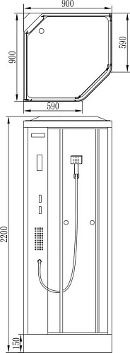 Душевая кабина Orans Enjoy Way EW-111 90х90 1110000 Душевая кабина Orans Enjoy Way EW-111 90х90 1110000