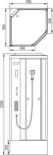 Душевая кабина Orans Enjoy Way EW-121 90х90 1210000 Душевая кабина Orans Enjoy Way EW-121 90х90 1210000