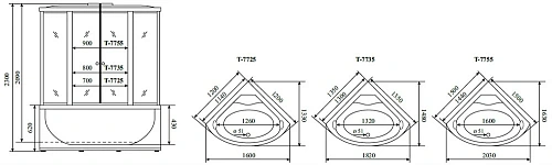 Душевая кабина Timo LUX T-7735 135x135 Душевая кабина Timo LUX T-7735 135x135