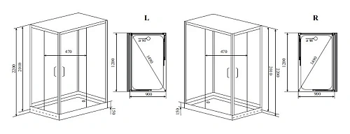 Душевая кабина Timo PREMIUM HELKA Н-515 R 90x120 Душевая кабина Timo PREMIUM HELKA Н-515 R 90x120