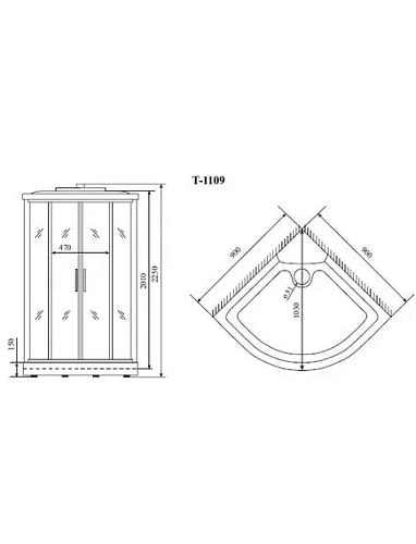 Душевая кабина Timo Standart T-6609 Black Fabric (90x90x220) Душевая кабина Timo Standart T-6609 Black Fabric (90x90x220)