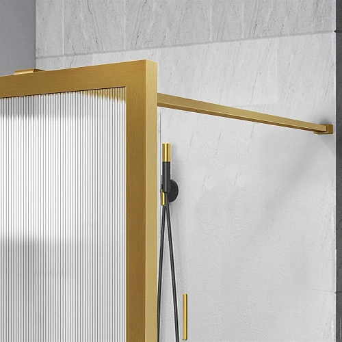 Душевая перегородка Vincea Walk-In VSW-1HP100FLBG, 1000x2000, брашированное золото, стекло рифленое Душевая перегородка Vincea Walk-In VSW-1HP100FLBG, 1000x2000, брашированное золото, стекло рифленое