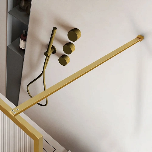 Душевая перегородка Vincea Walk-In VSW-1HP100FLBG, 1000x2000, брашированное золото, стекло рифленое Душевая перегородка Vincea Walk-In VSW-1HP100FLBG, 1000x2000, брашированное золото, стекло рифленое