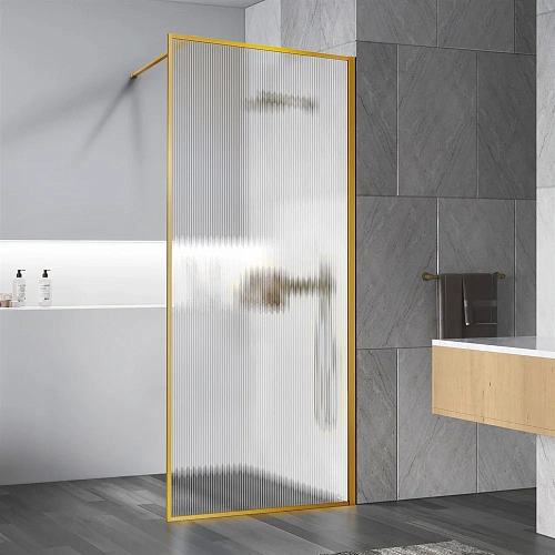 Душевая перегородка Vincea Walk-In VSW-1HP100FLBG, 1000x2000, брашированное золото, стекло рифленое Душевая перегородка Vincea Walk-In VSW-1HP100FLBG, 1000x2000, брашированное золото, стекло рифленое