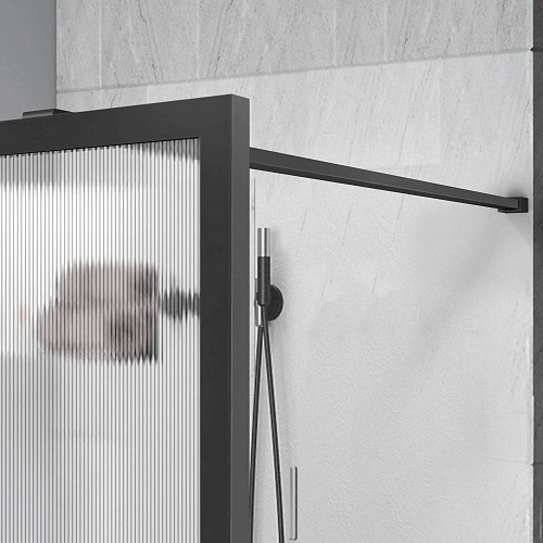 Душевая перегородка Vincea Walk-In VSW-1HP900FLGM 900x2000 вороненая сталь стекло рифленое Душевая перегородка Vincea Walk-In VSW-1HP900FLGM 900x2000 вороненая сталь стекло рифленое