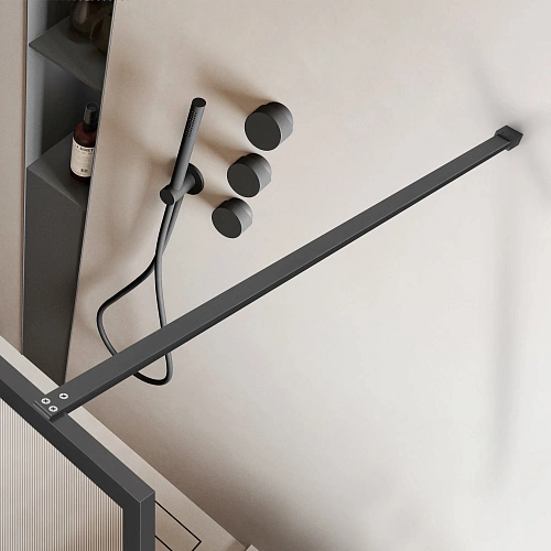 Душевая перегородка Vincea Walk-In VSW-1HP900FLGM 900x2000 вороненая сталь стекло рифленое Душевая перегородка Vincea Walk-In VSW-1HP900FLGM 900x2000 вороненая сталь стекло рифленое