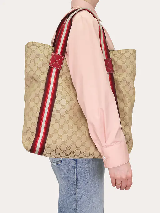 GG Canvas Sherry Line Tote Bag - Master
