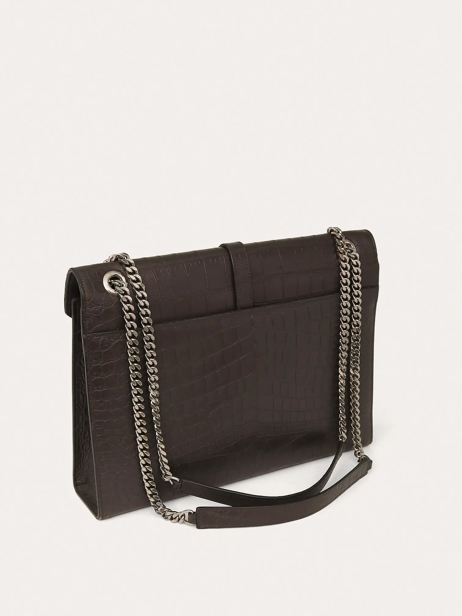 Envelope Crocodile Embossed Leather Bag - Master