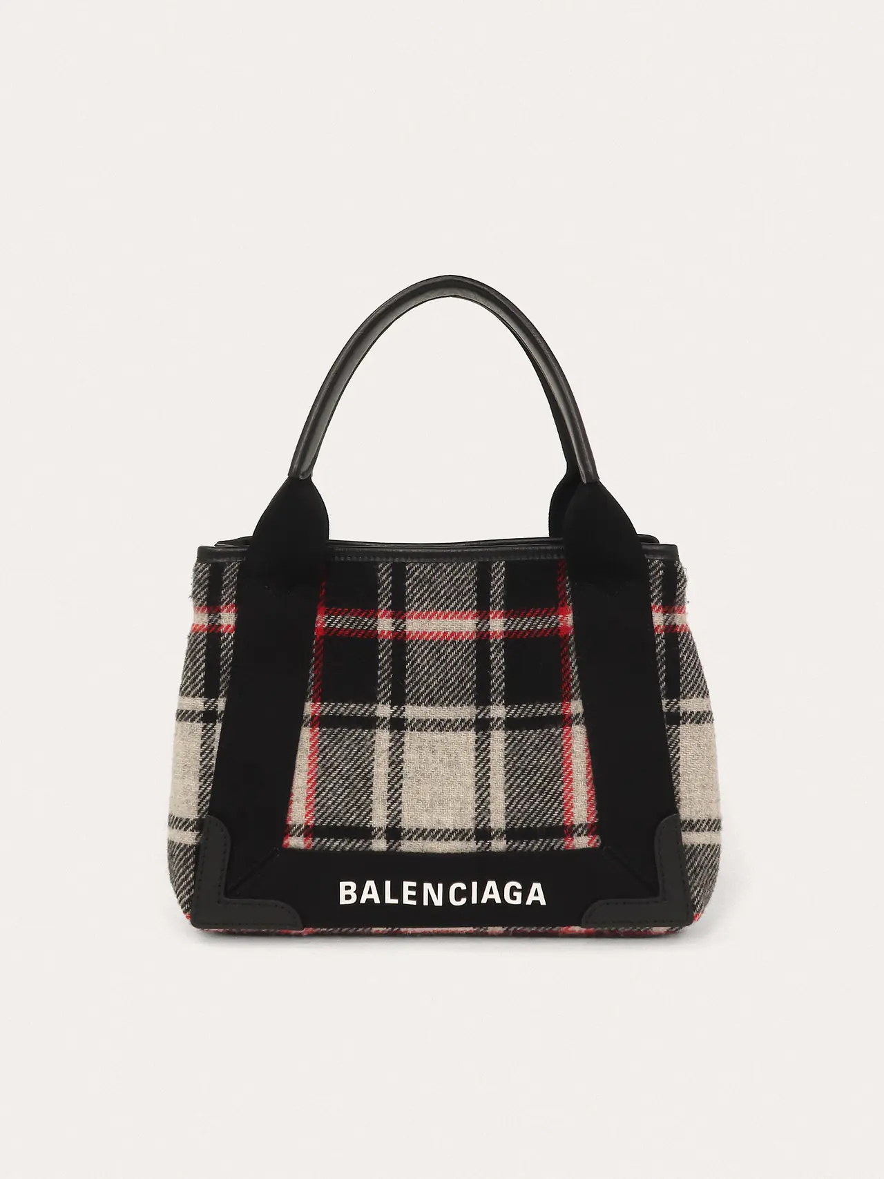 Navy Red Gray Wool Cabas S Tote - Master