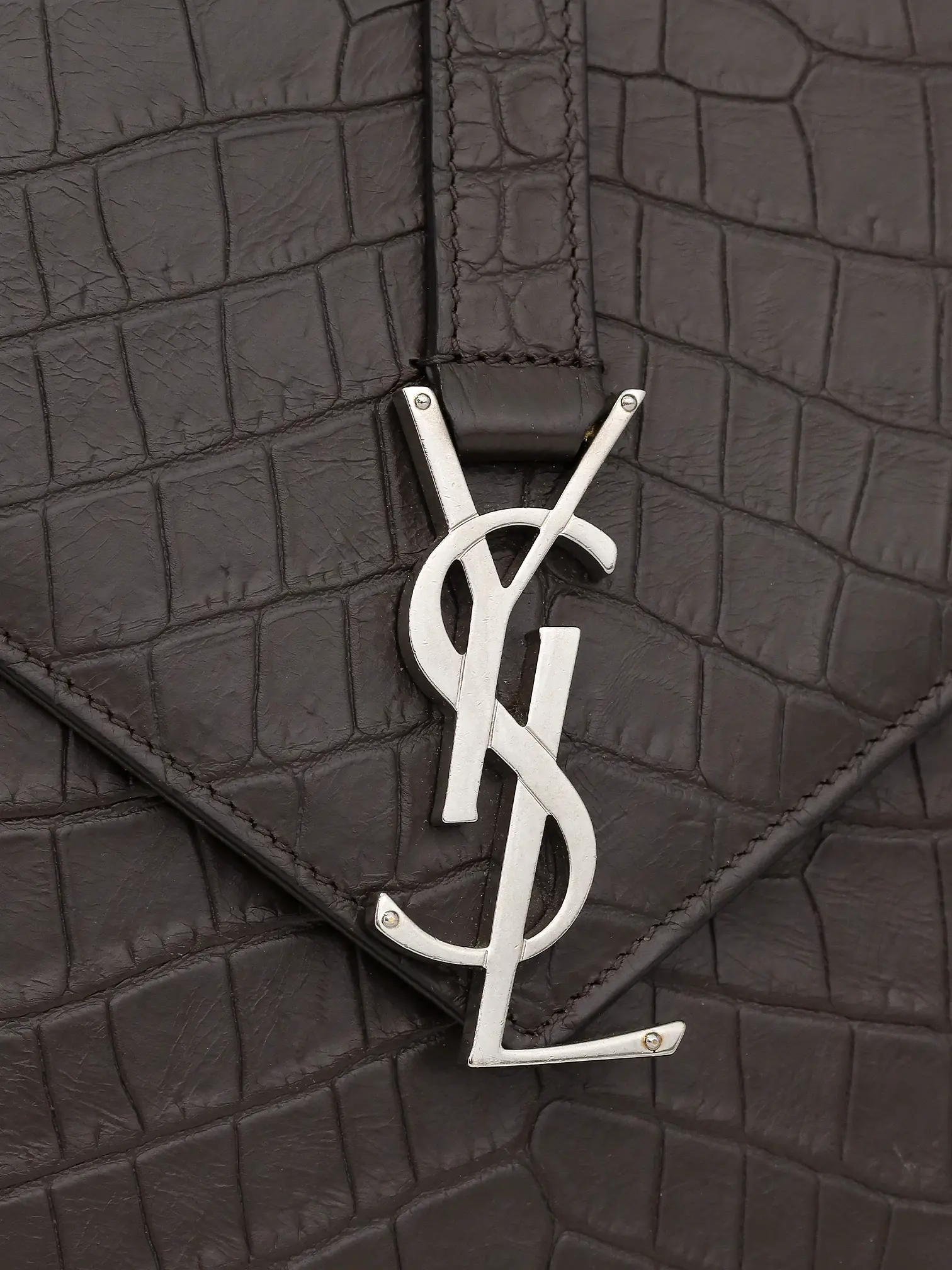 Envelope Crocodile Embossed Leather Bag - Master