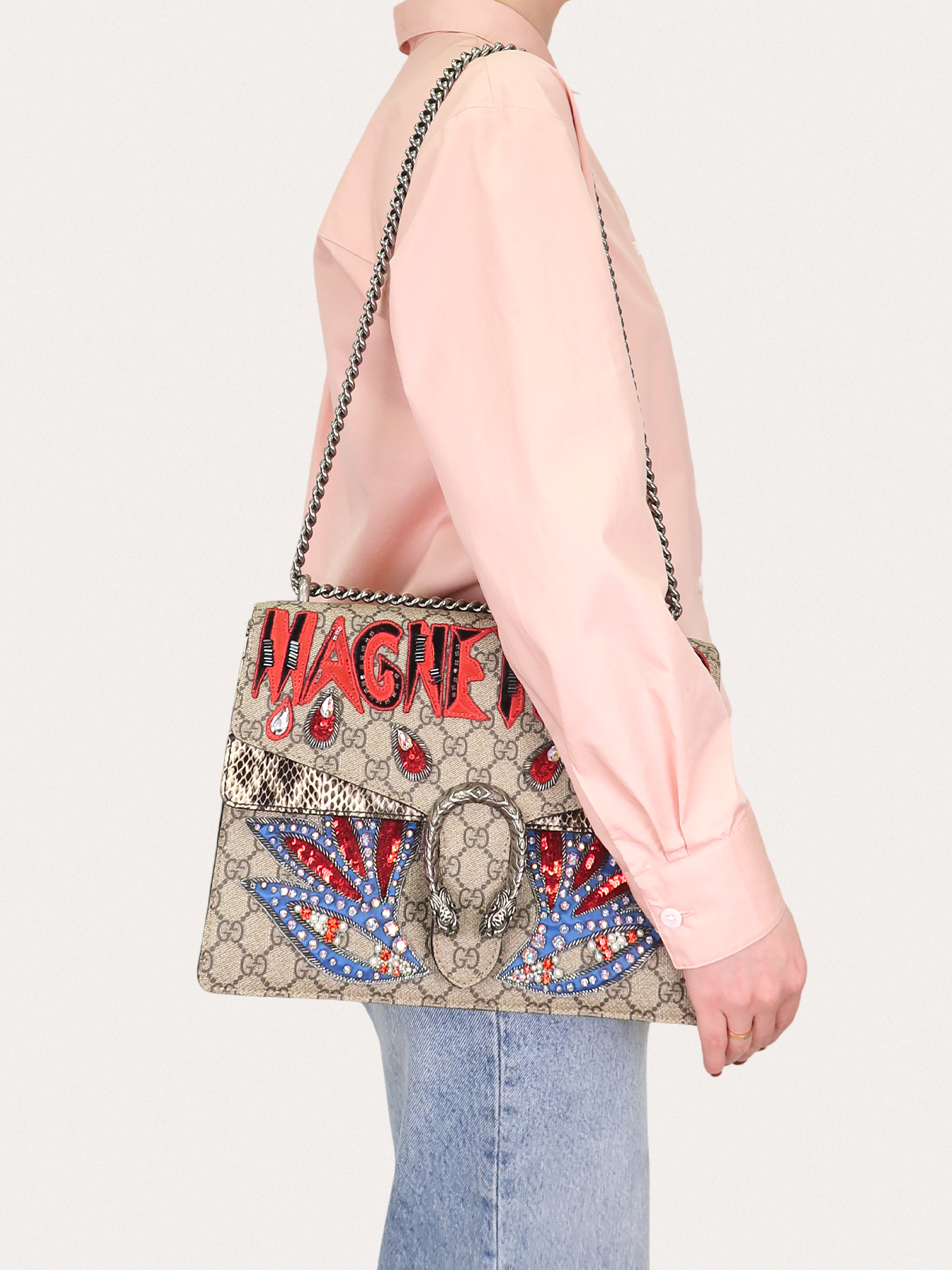Gucci Dionysus GG Supreme Monogram Snakeskin Crystal Magnetismo Medium - Master