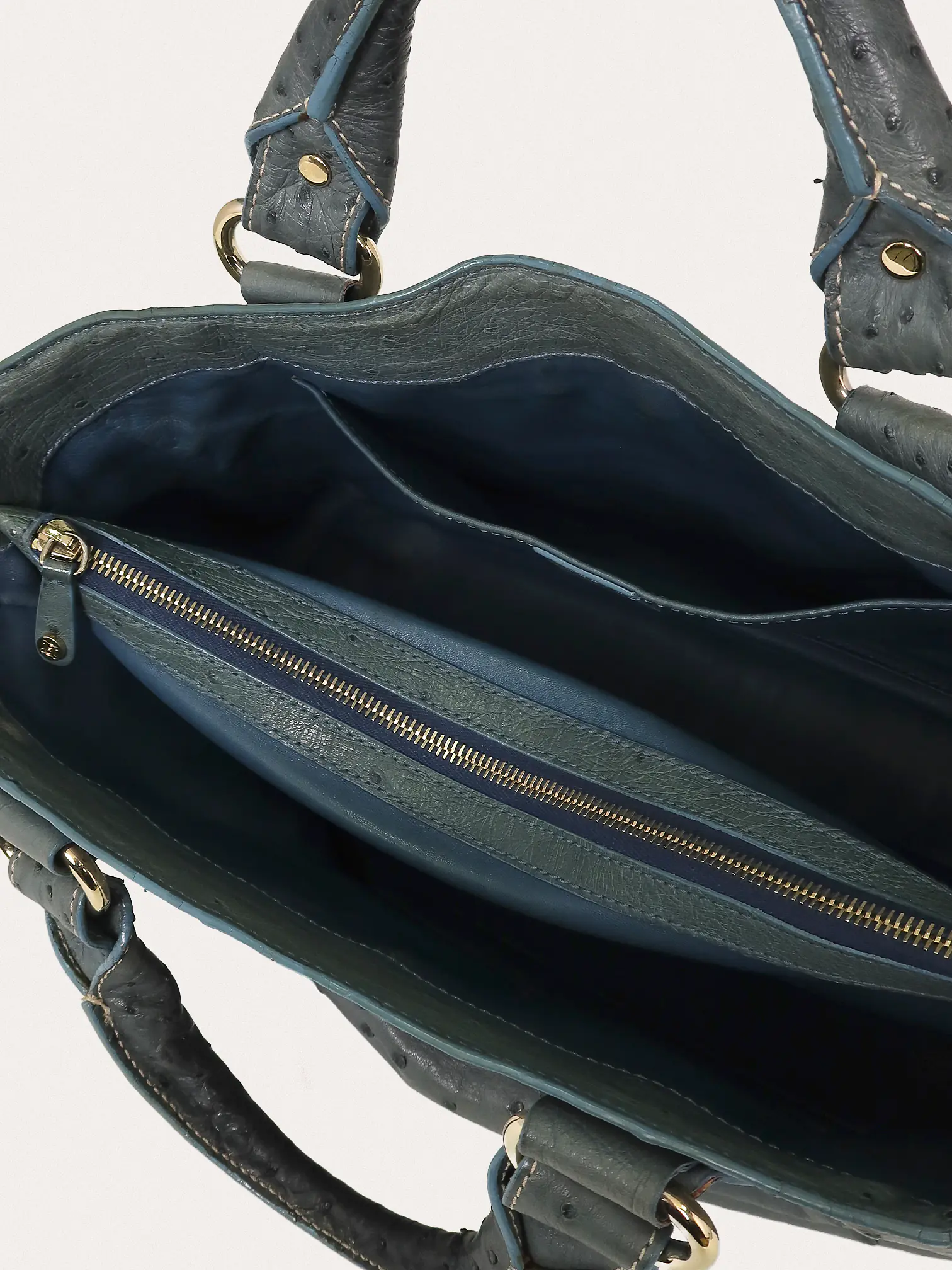 Blue Ostrich Leather Boogie Bag - Master