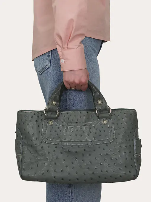 Blue Ostrich Leather Boogie Bag - Master