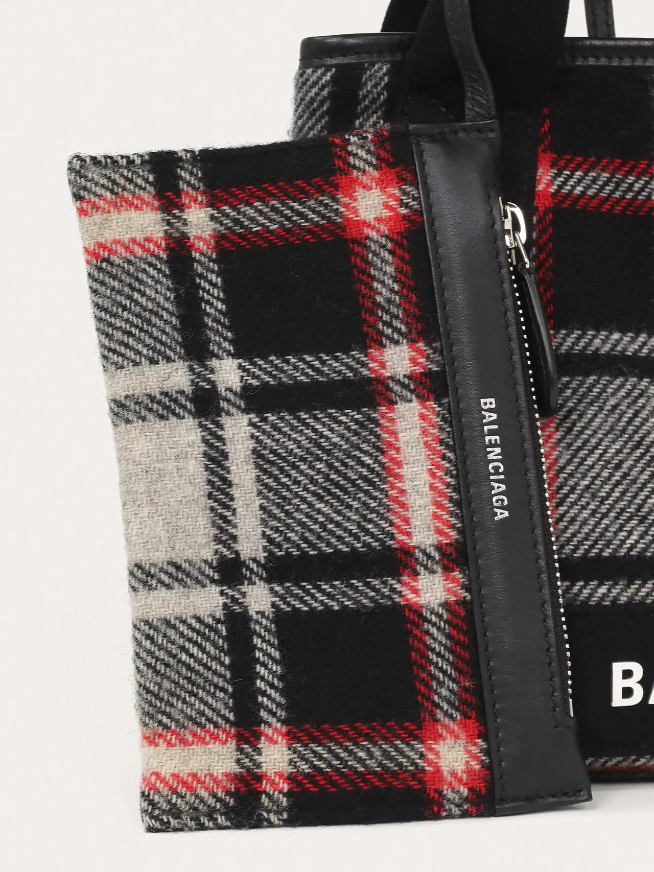 Navy Red Gray Wool Cabas S Tote - Master
