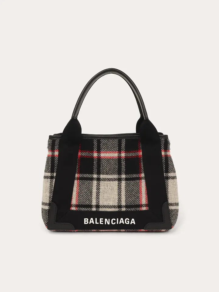 Balenciaga Cabas S Tote Navy Red Gray Wool primary image