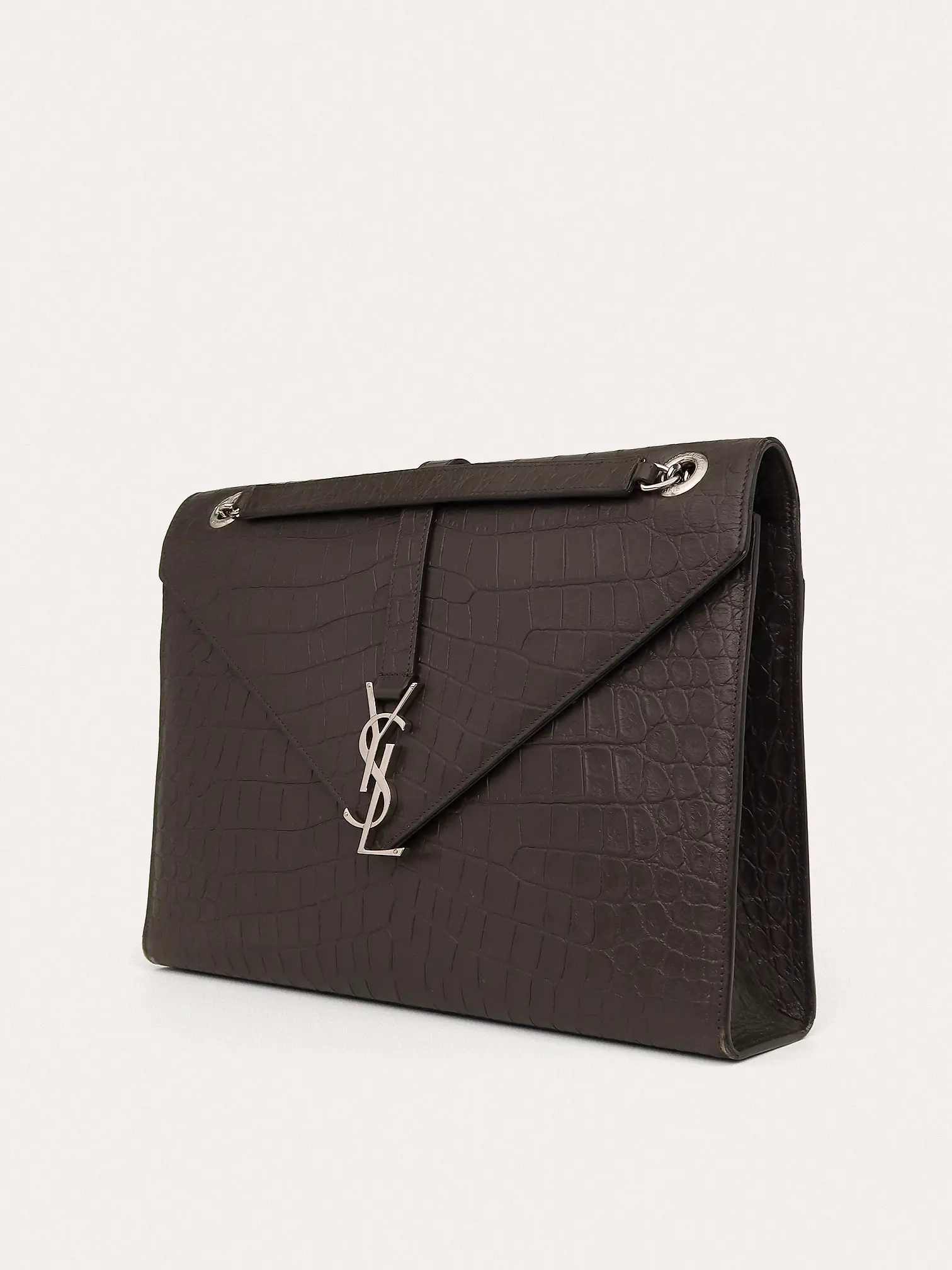 Envelope Crocodile Embossed Leather Bag - Master