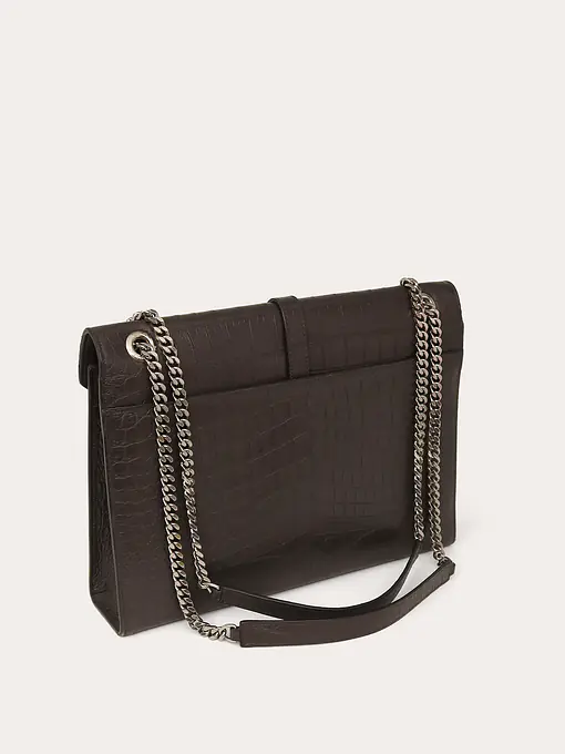 Envelope Crocodile Embossed Leather Bag - Master