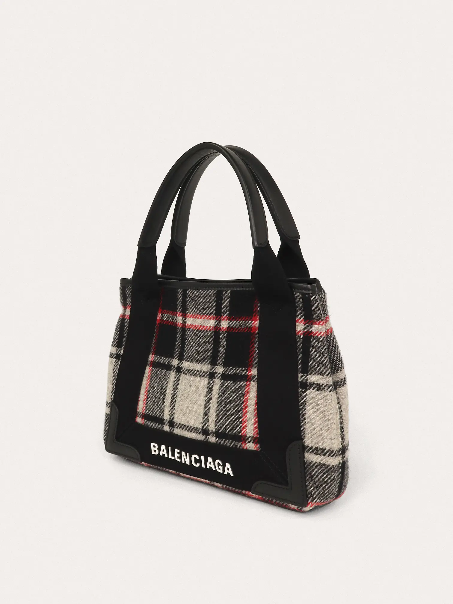Navy Red Gray Wool Cabas S Tote - Master