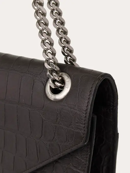 Envelope Crocodile Embossed Leather Bag - Master
