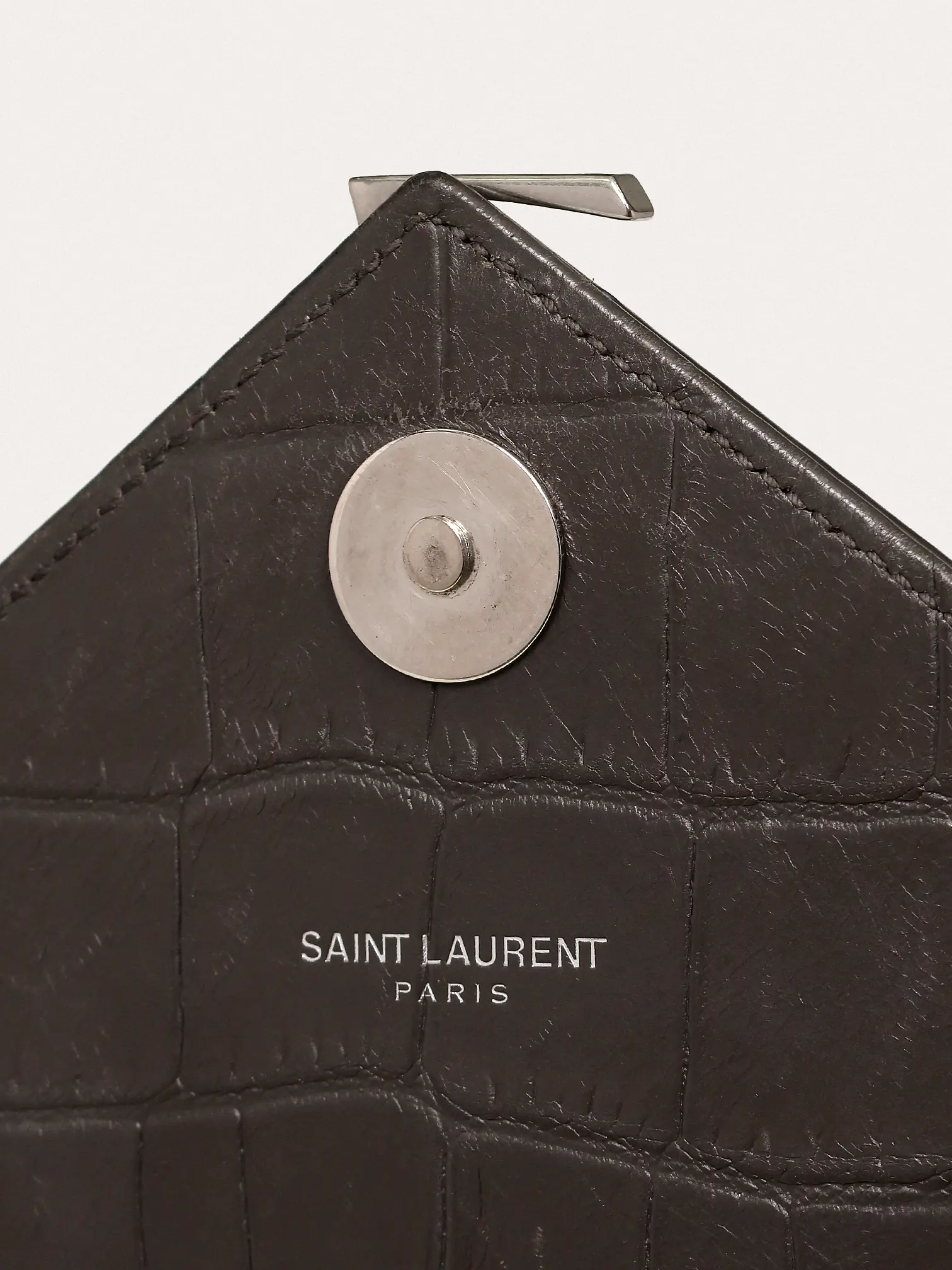 Envelope Crocodile Embossed Leather Bag - Master