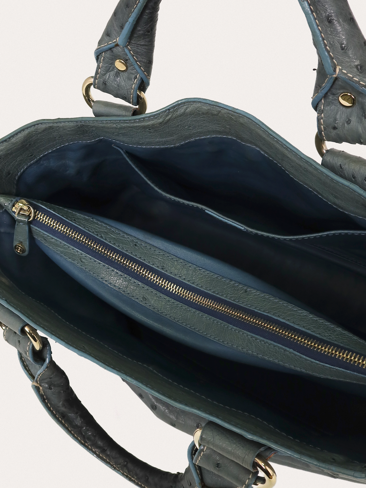 Celine Blue Ostrich Leather Boogie Bag - Master