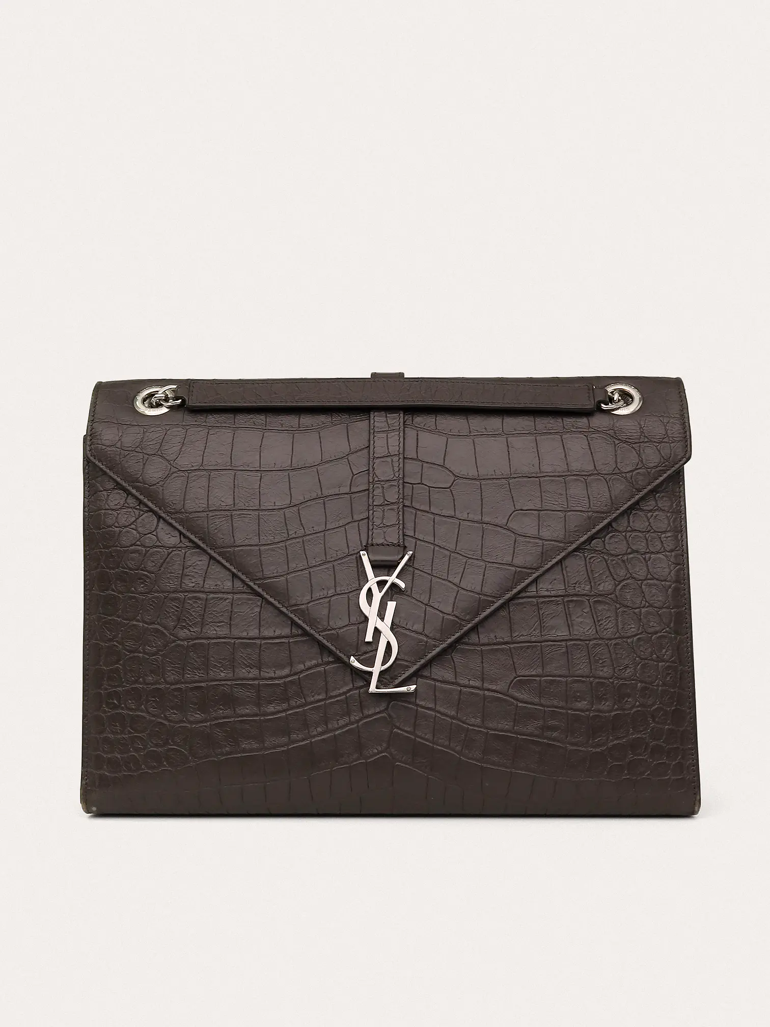Envelope Crocodile Embossed Leather Bag - Master