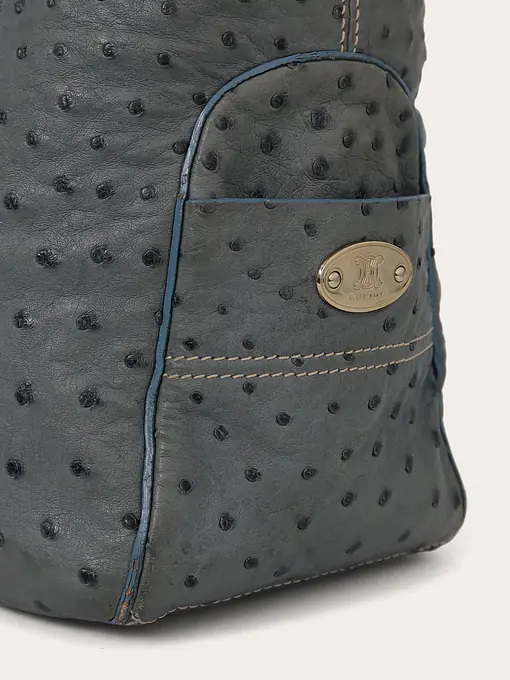 Blue Ostrich Leather Boogie Bag - Master