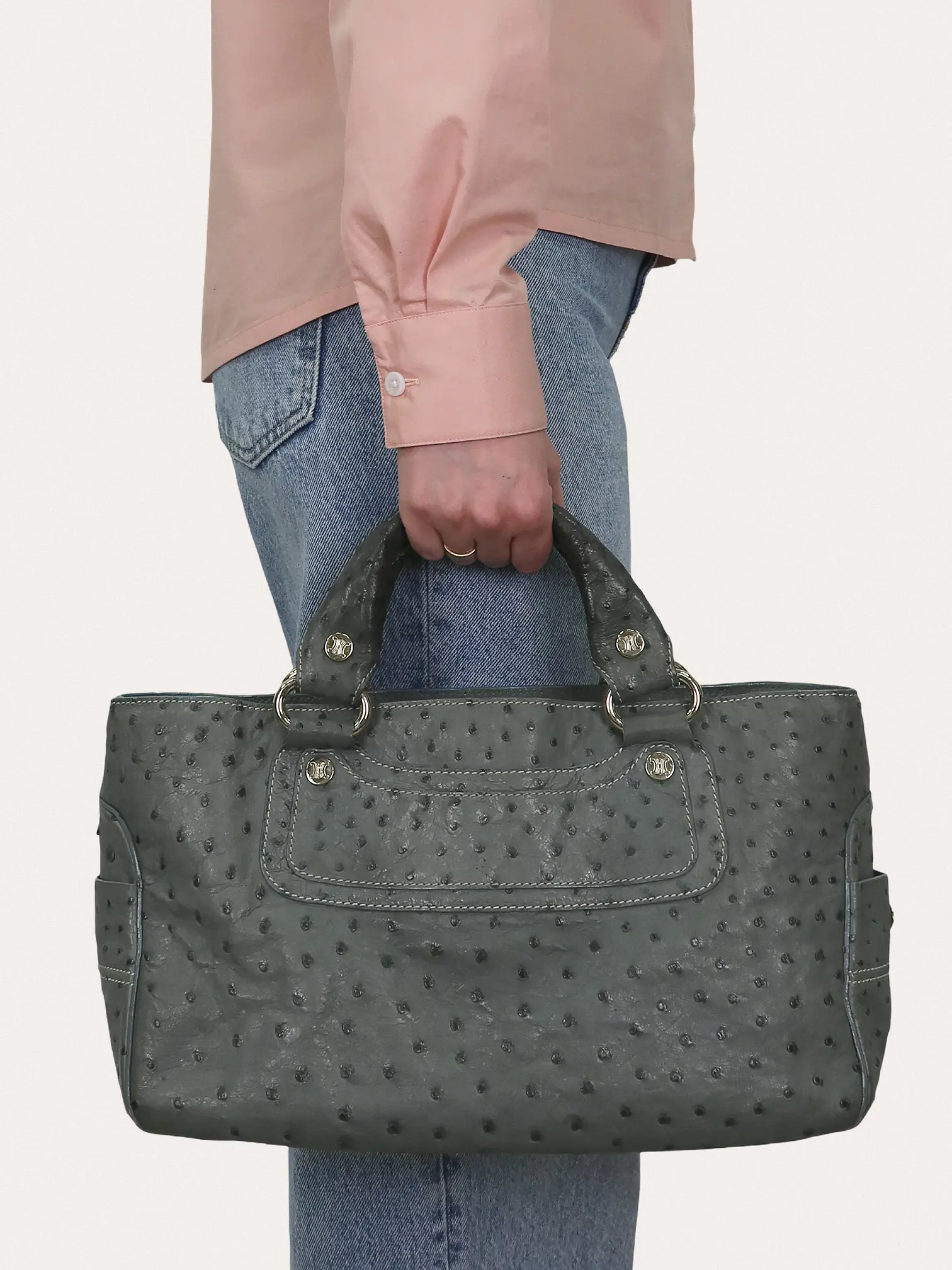 Blue Ostrich Leather Boogie Bag - Master