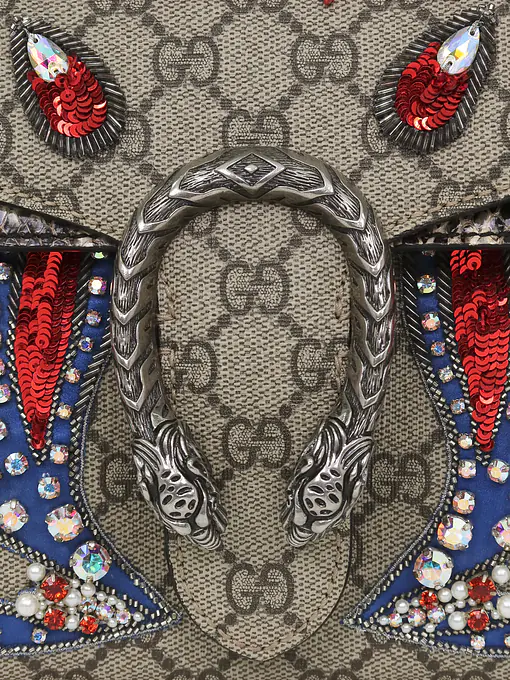 Dionysus GG Supreme Monogram Snakeskin Crystal Magnetismo Medium - Master