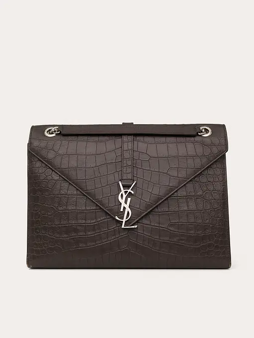 Envelope Crocodile Embossed Leather Bag - Master