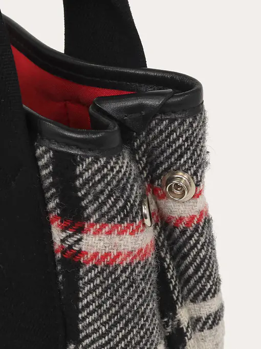 Navy Red Gray Wool Cabas S Tote - Master