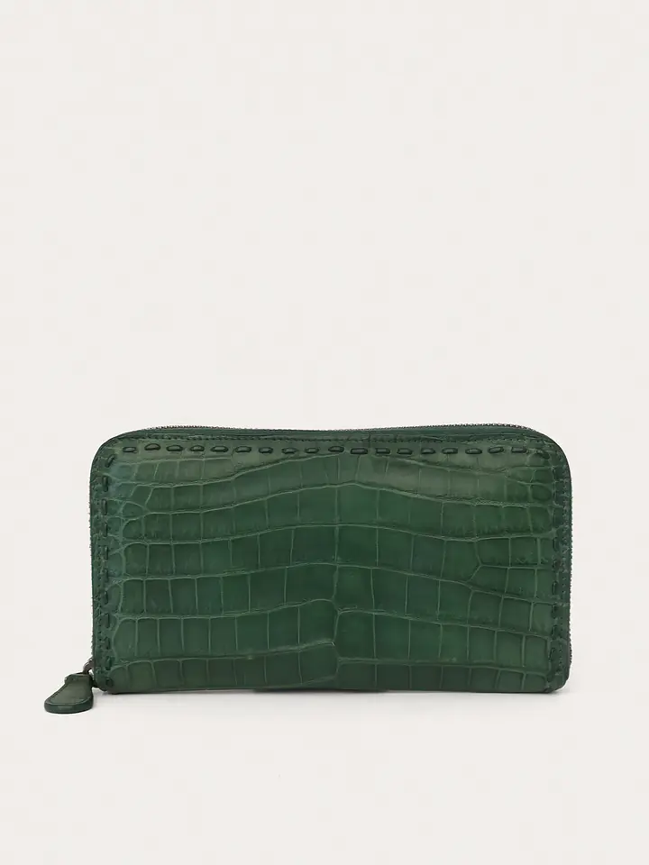 Bottega Veneta Crocodile Zip Wallet primary image
