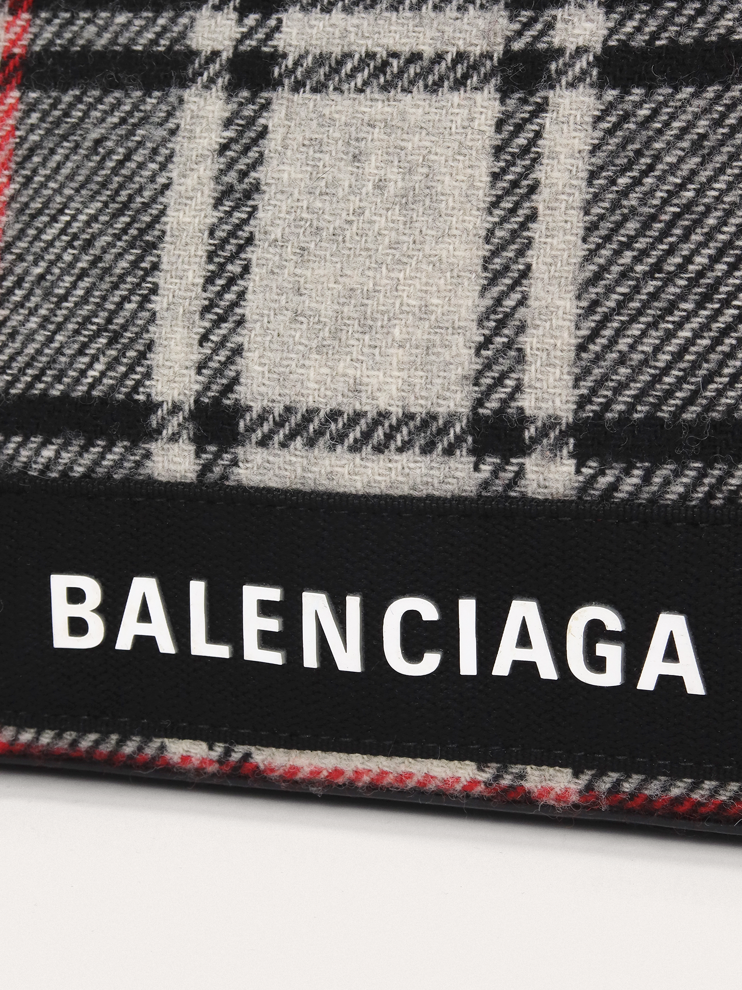 Balenciaga Navy Red Gray Wool Cabas S Tote - Master
