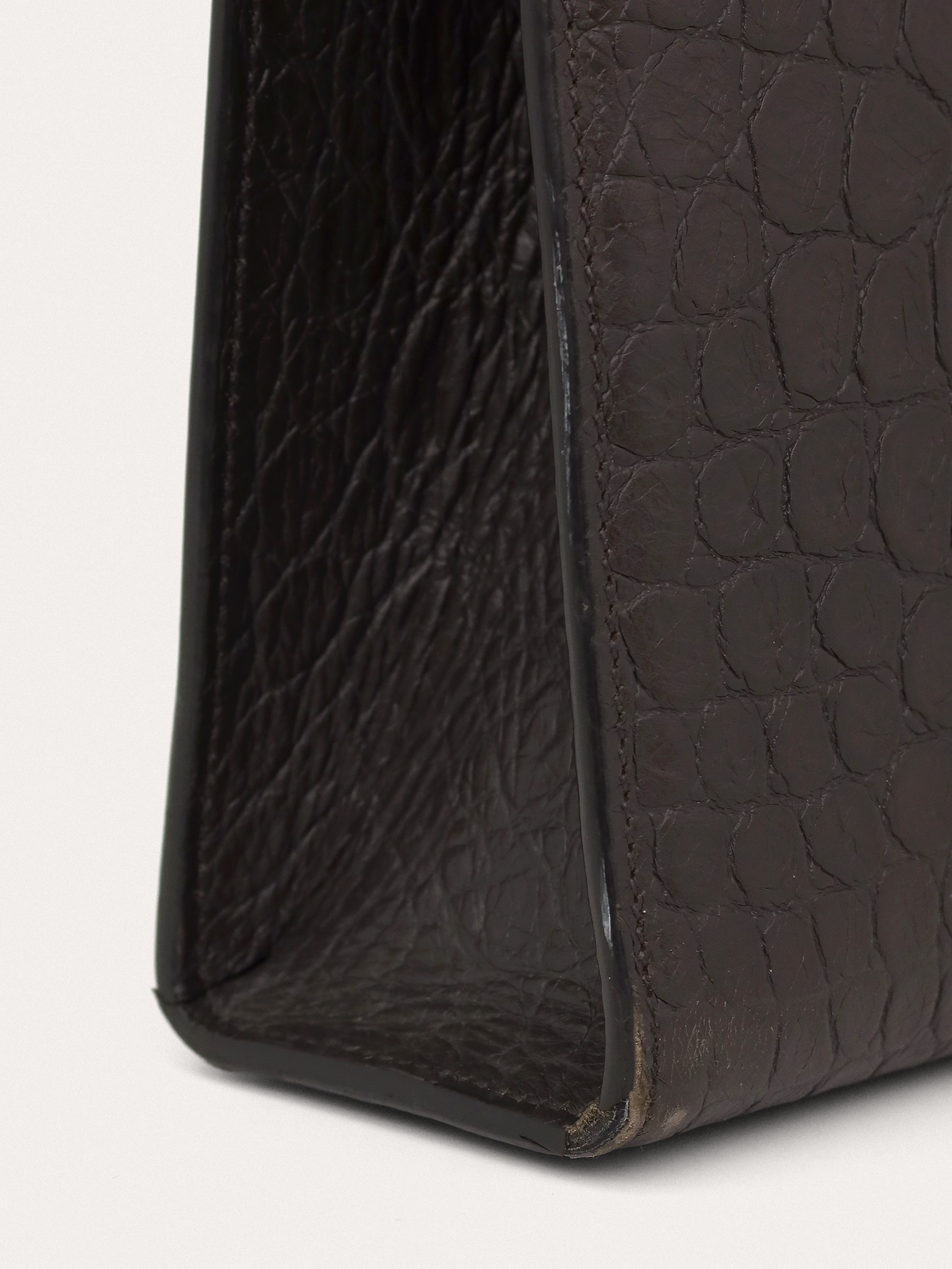 Saint Laurent Envelope Crocodile Embossed Leather Bag - Master