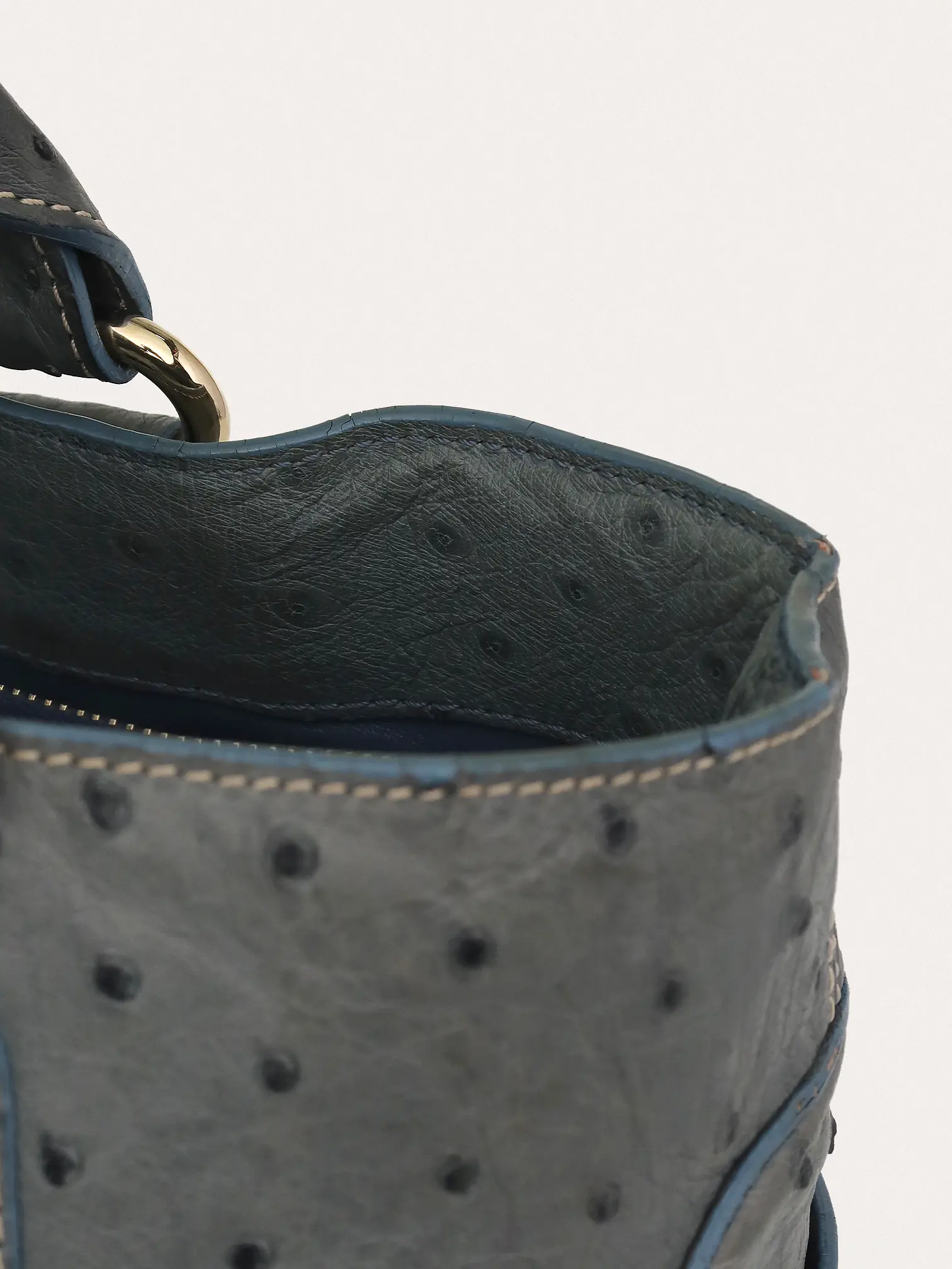 Blue Ostrich Leather Boogie Bag - Master