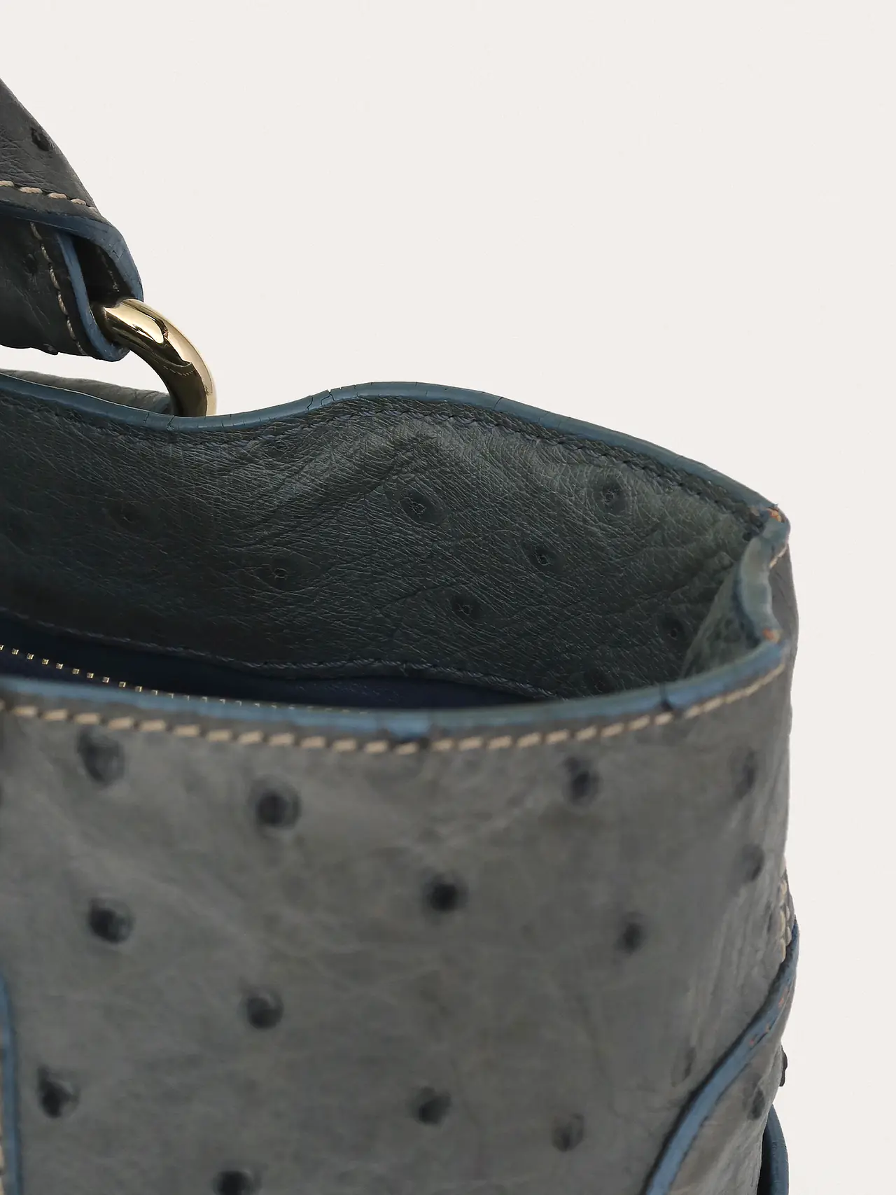 Blue Ostrich Leather Boogie Bag - Master