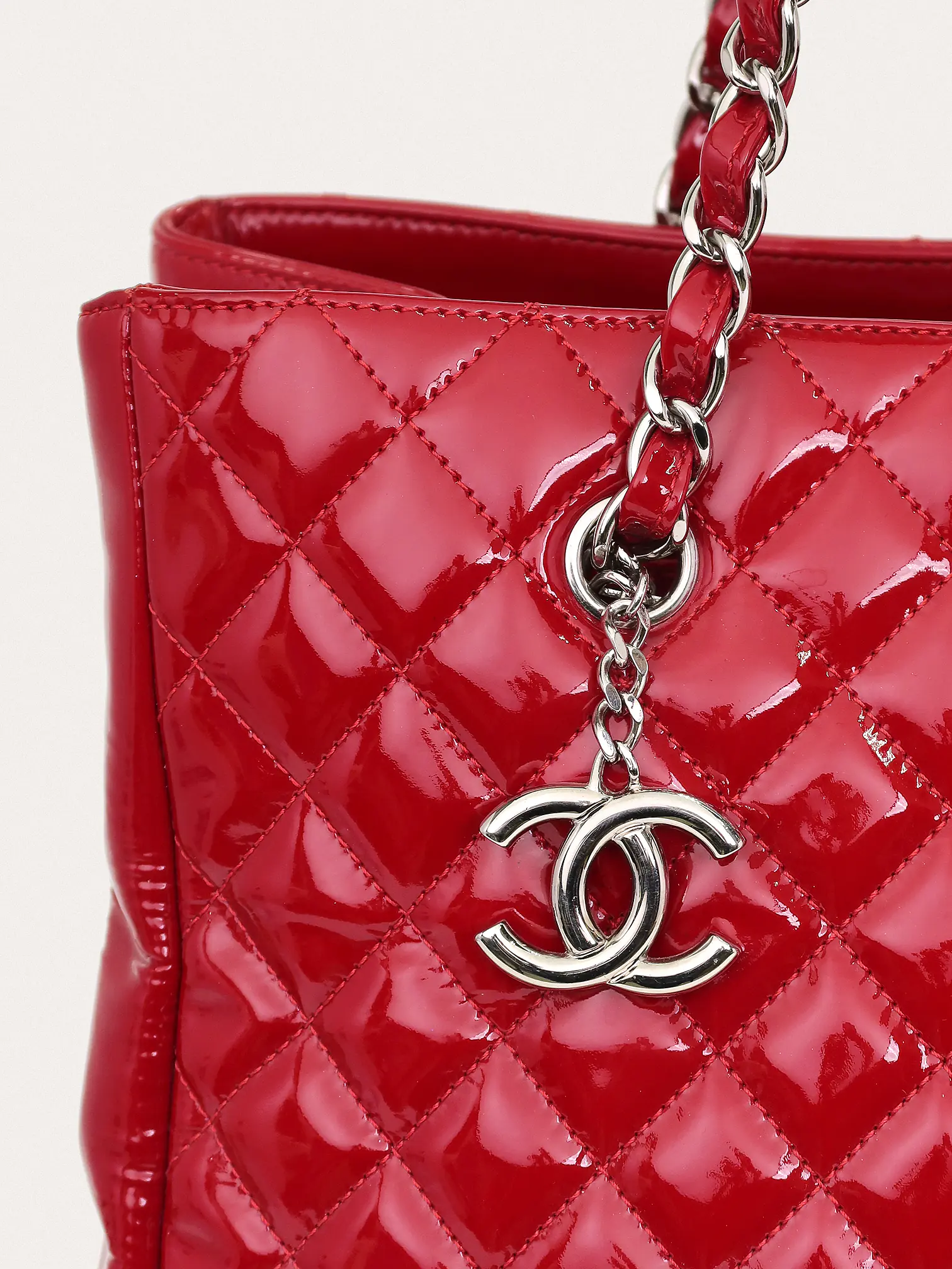 Red Patent Shopper Tote - Master
