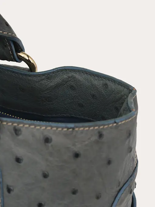 Blue Ostrich Leather Boogie Bag - Master