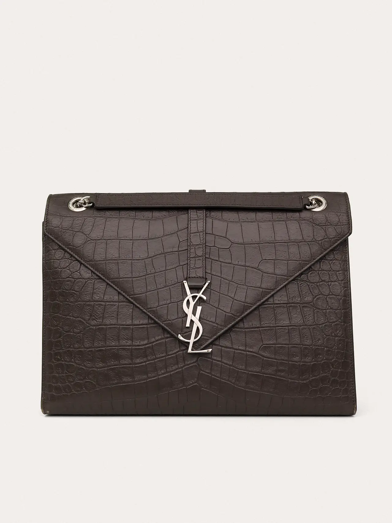 Envelope Crocodile Embossed Leather Bag - Master