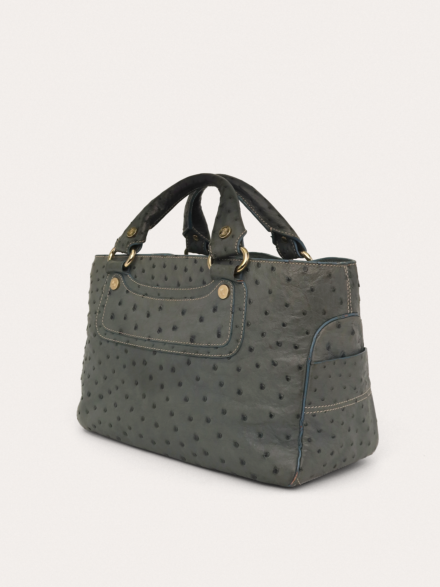 Celine Blue Ostrich Leather Boogie Bag - Master