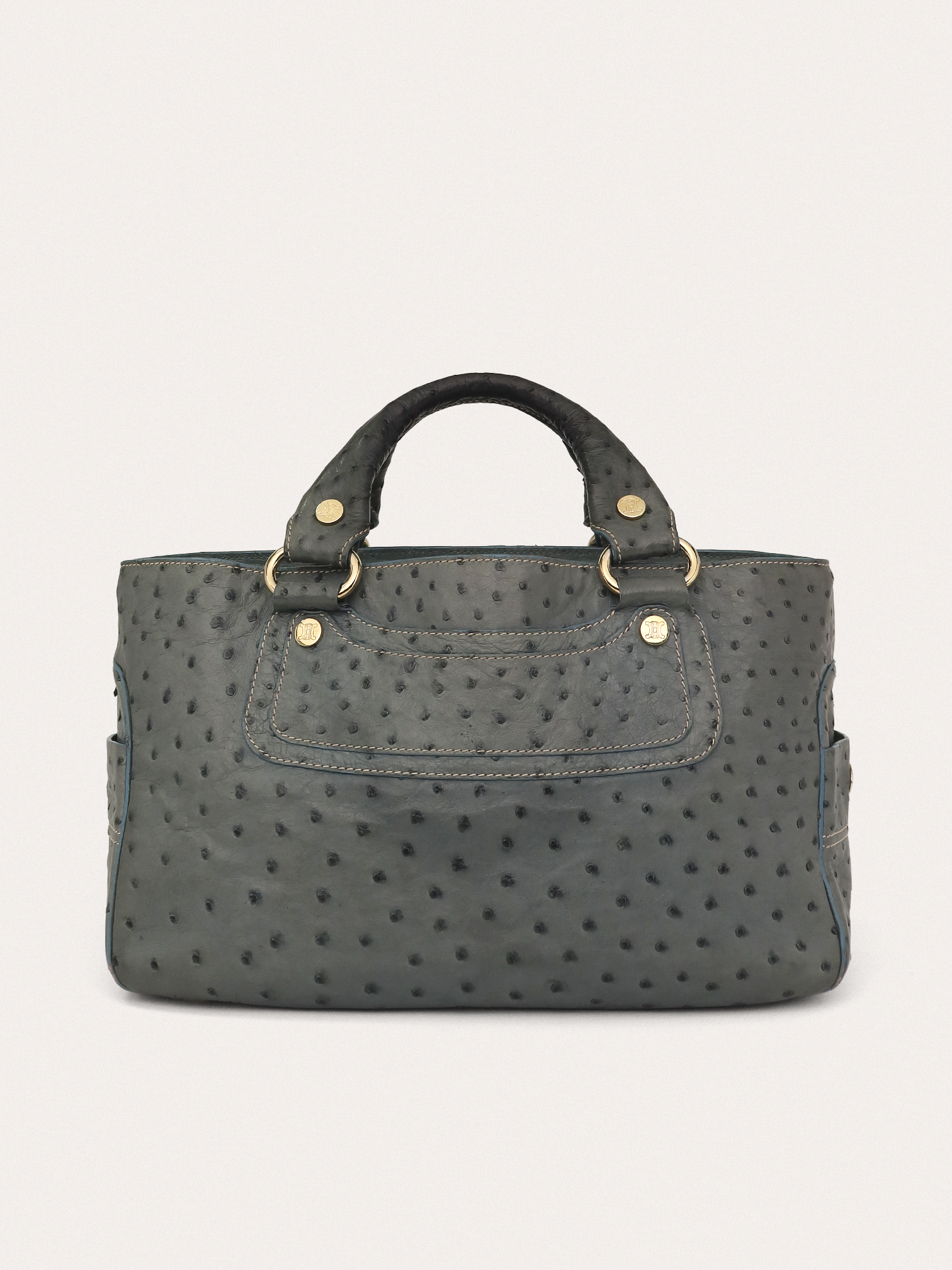 Celine Blue Ostrich Leather Boogie Bag - Master