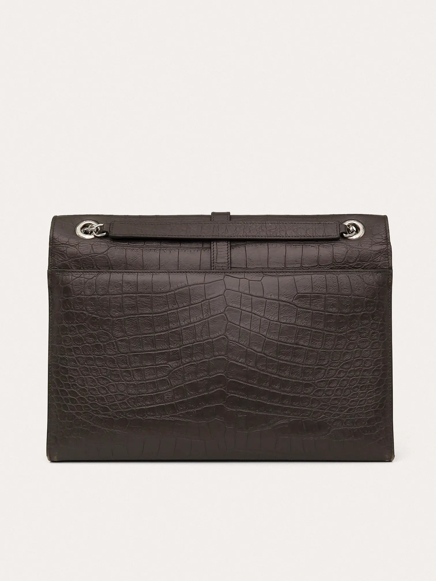 Envelope Crocodile Embossed Leather Bag - Master